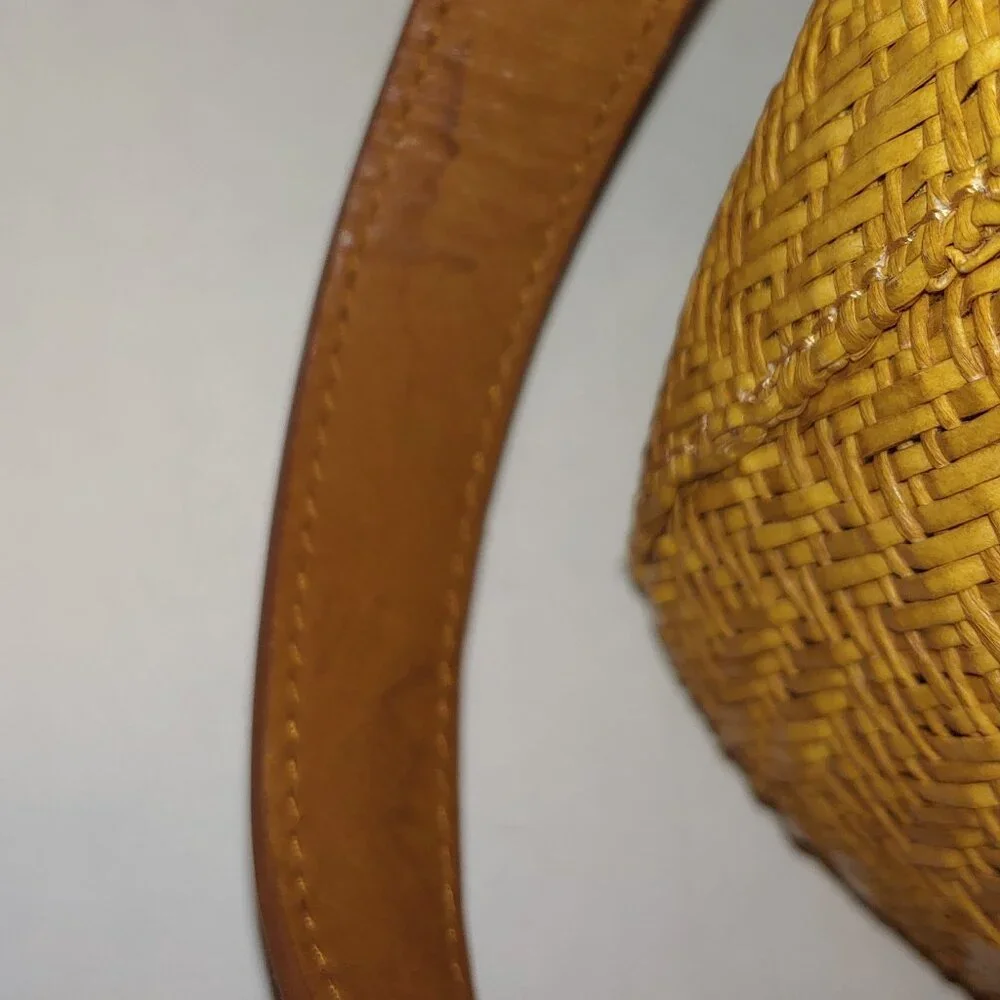 Fossil Basket Wave Woven Leather Handle Purse - Picture 12 of 12